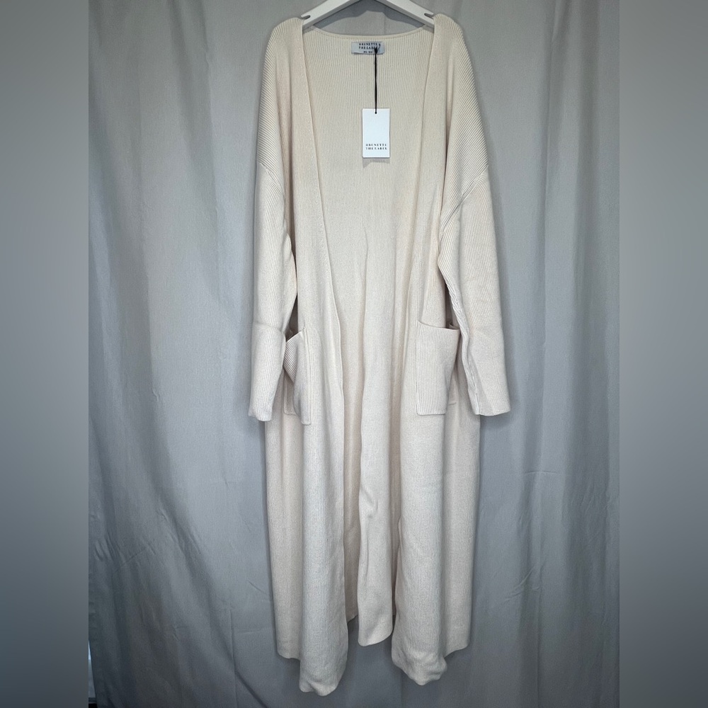 Brunette The Label Cream Knit Cardigan Sweater (M/L)